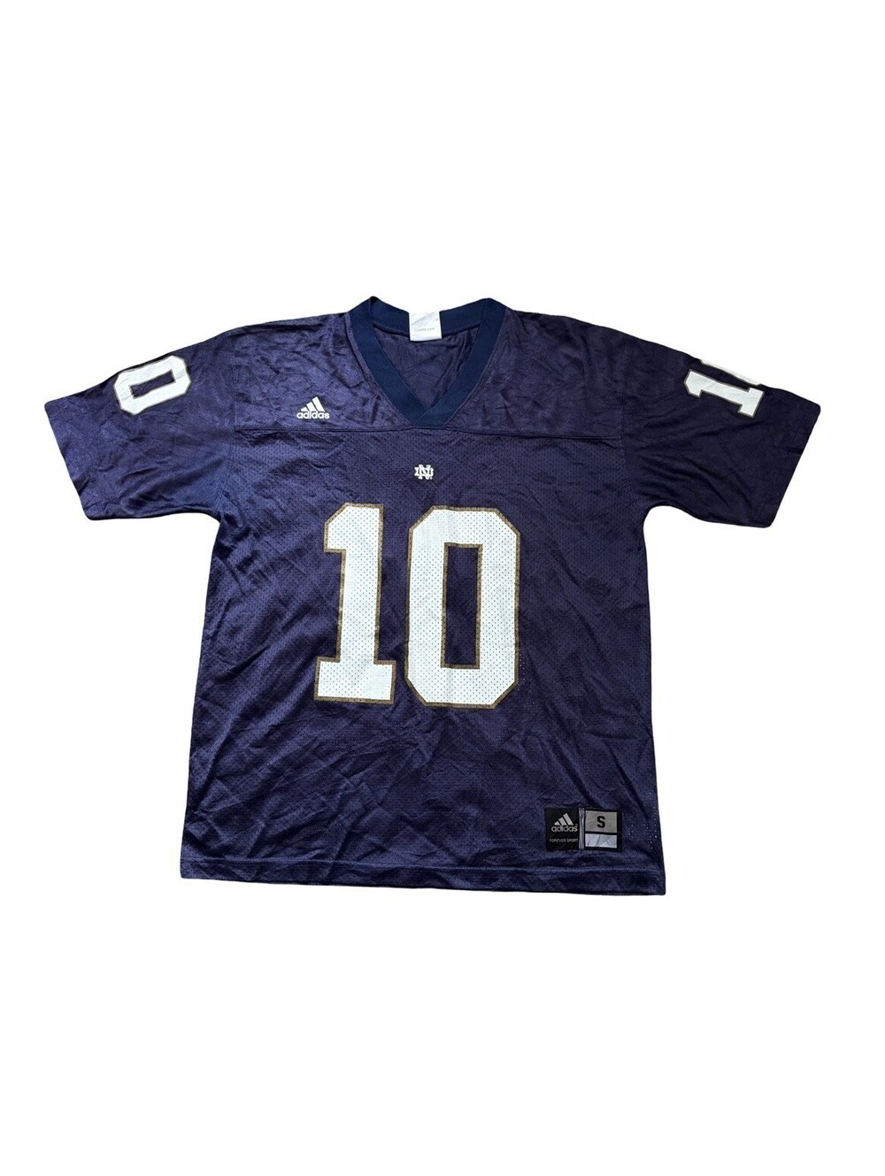 Adidas Notre Dame Fighting Irish College Football Jersey #10 Blue Size Small